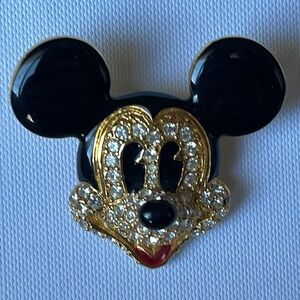 Vintage Disney Mickey Mouse Napier Pin Brooch Rhinestone